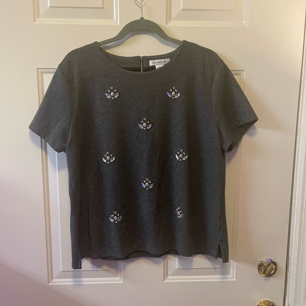 Liz Claiborne jeweled top